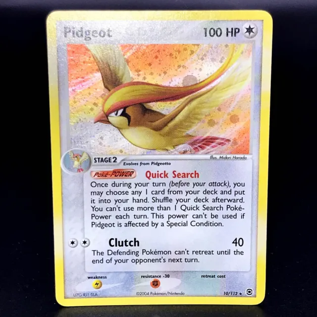 Pidgeot Holo - EX FireRed & LeafGreen 10/112 - seltene Pokémonkarte - Neuwertig