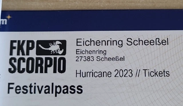 Hurricane 2023 Festivalpass inkl. Camping Regular Hurricane 2023 Festivalpass inkl. Camping Regular
