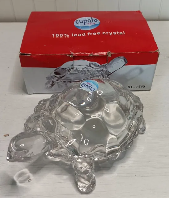 Cupola Lead Free Crystal Turtle Feng Shui Made In Italy