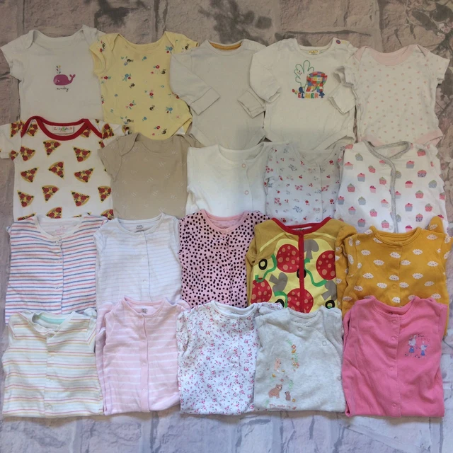 Baby Girls 0-3 Months Body Vests & Baby Grows Bundle Next TU etc