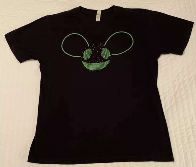 Deadmau5 2010 Tour T-shirt Large Black SS EDM Dance House Techno DJ Rave Party