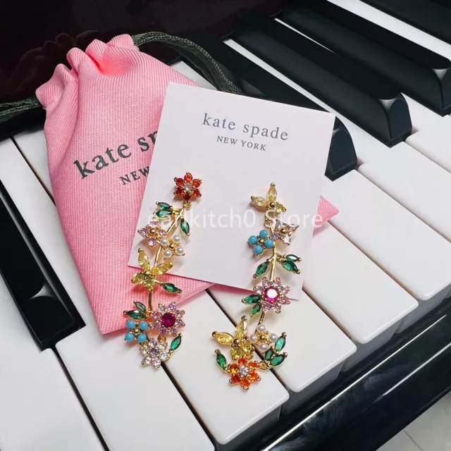 NWT Kate ks Spade New Bloom Statement Flower Leaf Butterfly Stud Earrings Gift