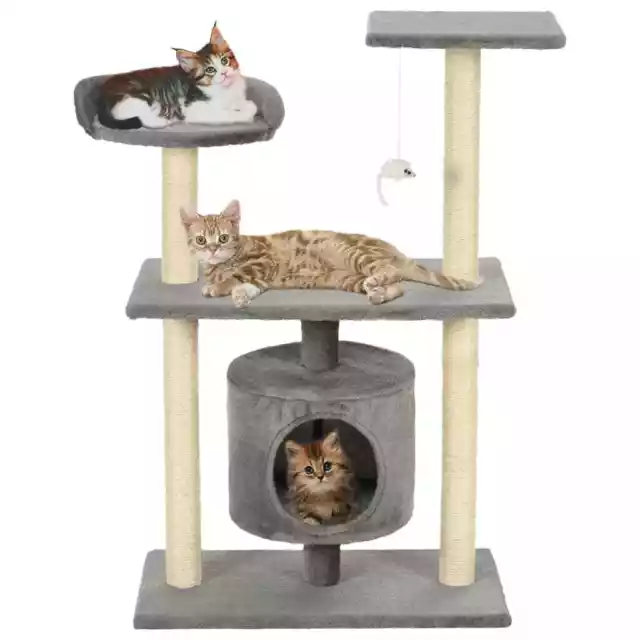 vidaXL Arbre à chat avec griffoirs en sisal 95 cm Gris