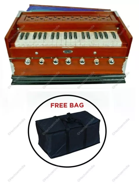 Harmonium 7 Stopper Multi Bellows 39 Key 3.25 Octaves Harmonium With Bag