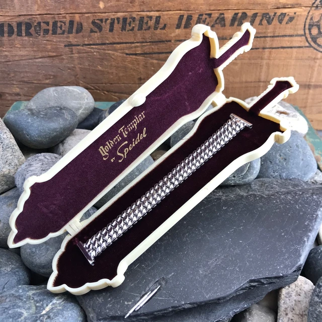 1950s Speidel USA Golden Templar 10k White Gold-Filled Watch Band In Box