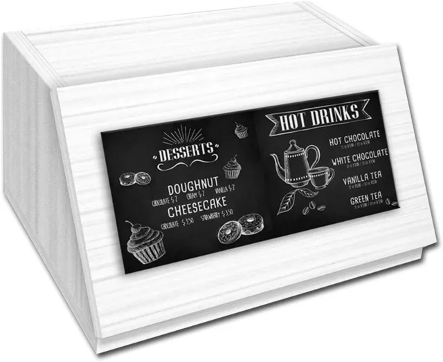 Lupia Portapane con Decoro Blackboard Shabby 30x40x20 legno bianco shabby