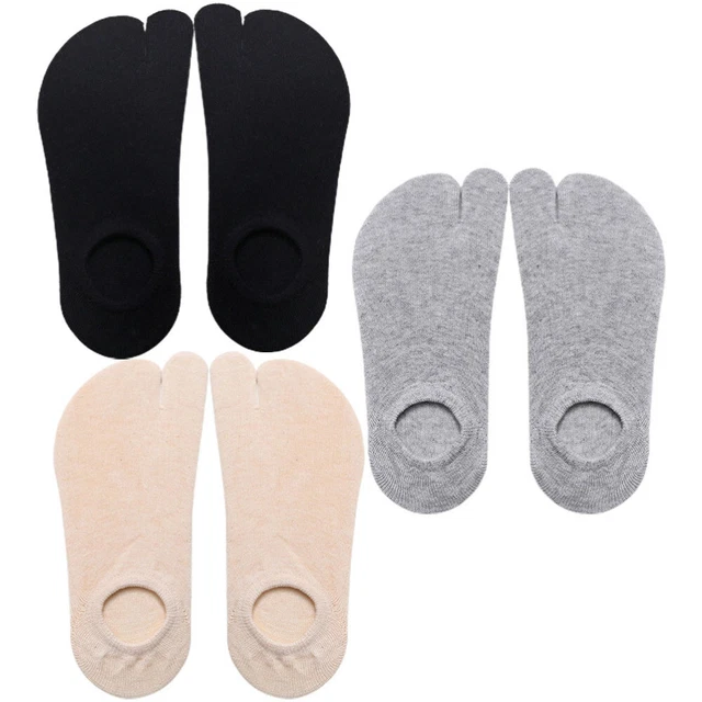 3 pares de calcetines antideslizantes de verano con punta dividida de dos dedos calcetines de algodón transpirables