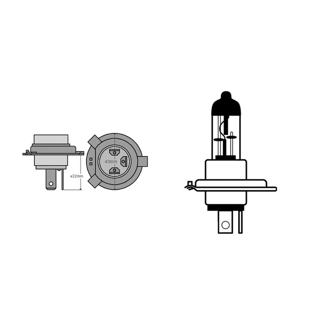 General Electric Lampada Ge Hb2 12v 60/55W P43T