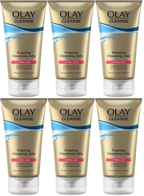 6 x Olay Cleanse Foaming Skin Cleansing Jelly Melts Normal Skin 150ml