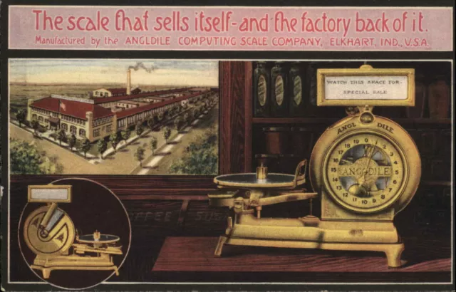 Advertising Angldile Computing Scale Co Elkhart IN Panama Pacific Expo 1915 PC