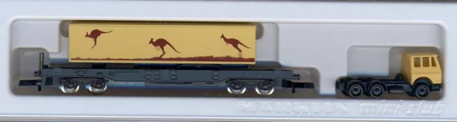 MÄRKLIN Z ADVENTSKALENDER 4-ACHS FLACHWAGEN Känguruh AUSTRALIEN + SATTELTRUCK