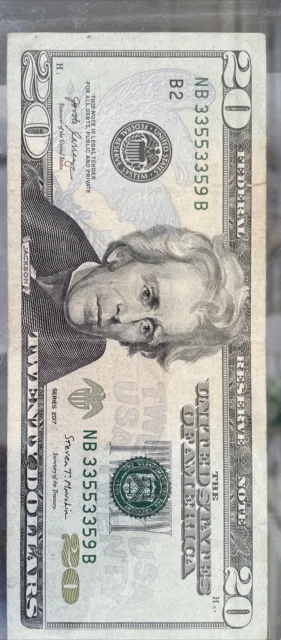 20 bills fancy serial number