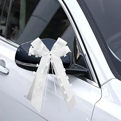 Noeuds de voiture - Paquet de 50 - Mariage, noeuds de voiture, noeuds  d'antenne, blanc