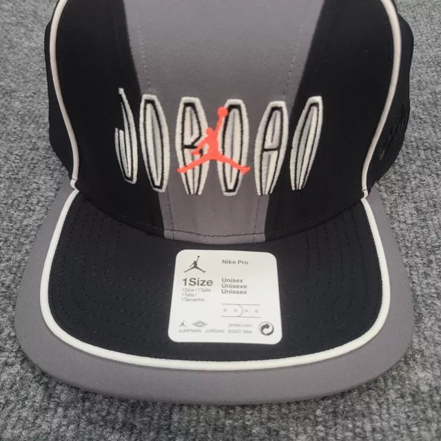 Jordan Hat Cap Snapback Black Gray Jumpman Nike Air Pro Flight Remix Sportswear 2