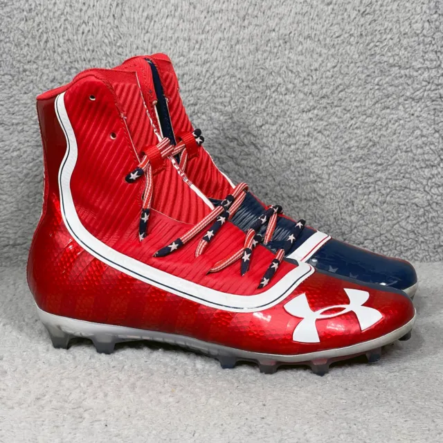 Under Armour Highlight MC LE USA Mens Size 8.5 Football Shoes Cleats Red Blue