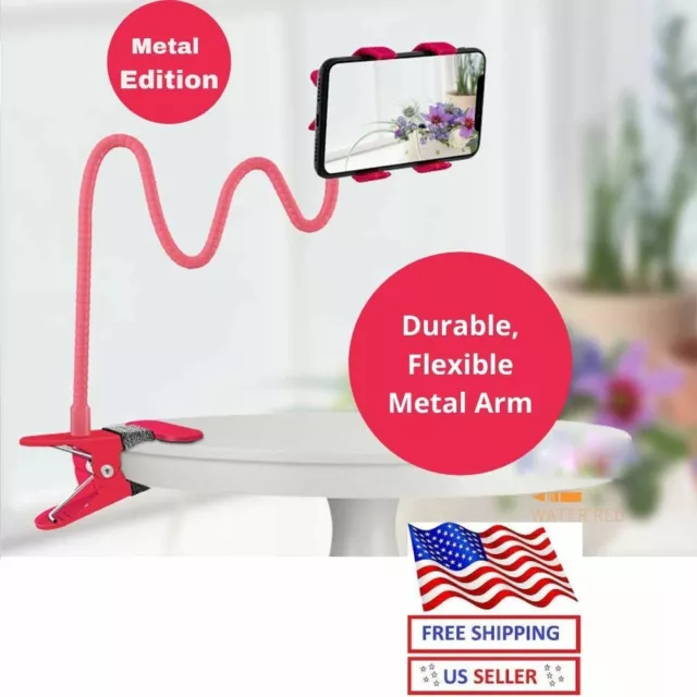 Flexible 360 Clip Mobile Cell Phone Holder Lazy Bed desk Bracket Mount Stands us