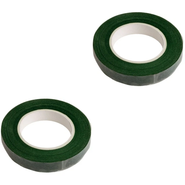 2 piezas cinta de embalaje adhesiva ancha verde oscuro verde para envolver tallo de ramo
