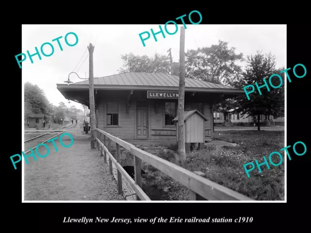 OLD LARGE HISTORIC PHOTO OF LLEWELLYN NEW JERSEY ERIE RAILROAD STATION c1910 2