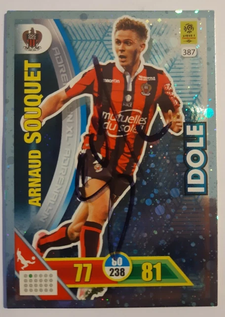 Carte Adrenalyn OGCN Nice - Joueur Souquet - Version Signée - Collection Football Ligue 1