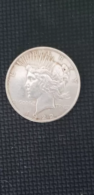 USA Silver Peace Liberty 1 Dollar 1922-D 90% silver.