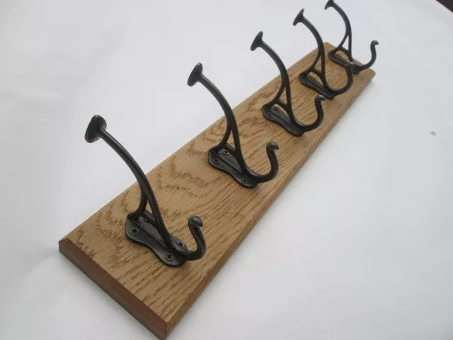 9 sizes SOLID ENGLISH OAK WOODEN HAT AND & COAT HOOKS HANGER PEGS RAIL RACK 68