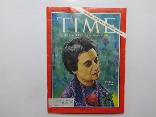 TIME Magazine Indira Gandhi January 28 1966 7W
