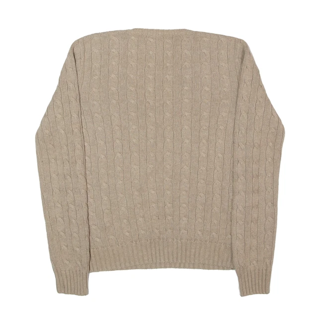 Pull Femme Damart Beige Taille 10 – Tricot Câblé En Acrylique Et Polyamide – Occasion TBNE