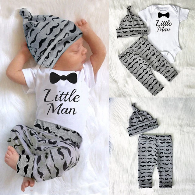Abiti da gentiluomo neonato ragazzi maniche corte pantaloni set cappello vestiti