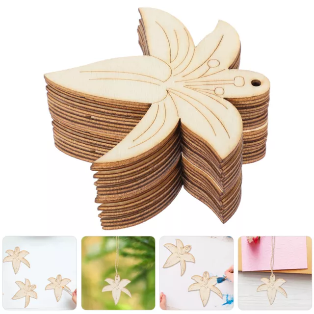 20pcs Couvoirs en bois inachevés fleur copeaux de bois bricolage Crafts en bois