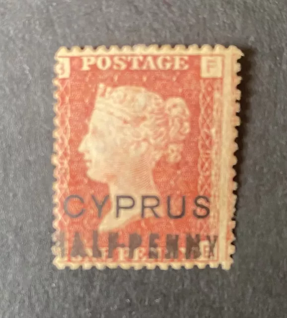Cyprus 1881 1/2 d on 1d Sg7 Plate 201 MM