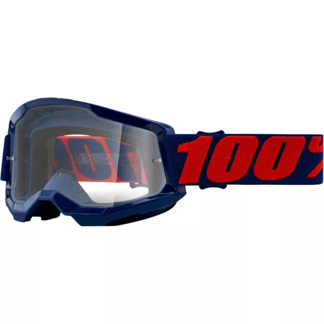 100% MX Percent Strata 2 Masego Clear Off Road Dirt Bike Goggles