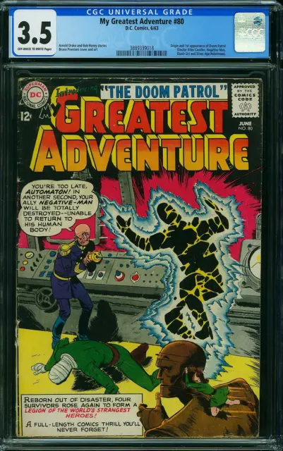 My Greatest Adventure #80 CGC 3.5 DC 1963 1st Doom Patrol! Key Silver M11 318 cm
