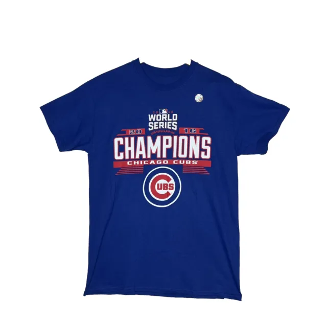 Chicago Cubs Baseball World Series 2016 Championship Tshirt Blue Size M
