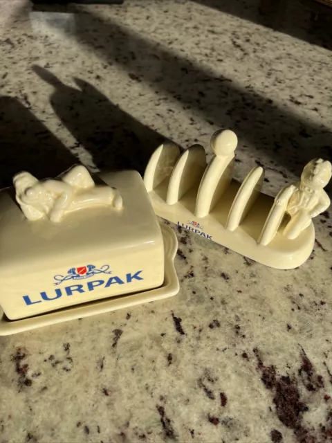 LURPAK Butter Dish & Toast Rack  …(1980)…Excellent Condition No Chips…