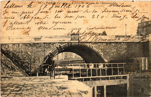 CPA AK PARIS 4th Arsenal Gare Lock. (464202)
