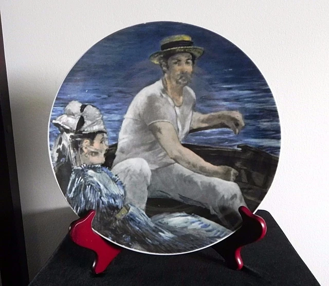 Kuba Porzellan EDOUARD MANET "BOATING" PORCELAIN PLATE Bavaria Germany