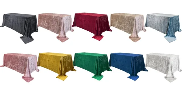 90 x 156 Inch Rectangular Velvet Tablecloth, Silky Tablecloths for Events