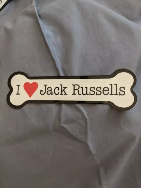 I (Heart) Jack Russells Dog Bone Shaped Car Fridge Magnet  2"x7" USA Waterproof