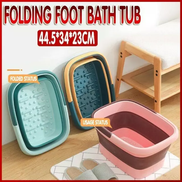 Folding Foot Spa Pedicure Bath Massage Tub Bucket Feet Basin Therapy Luxury AU