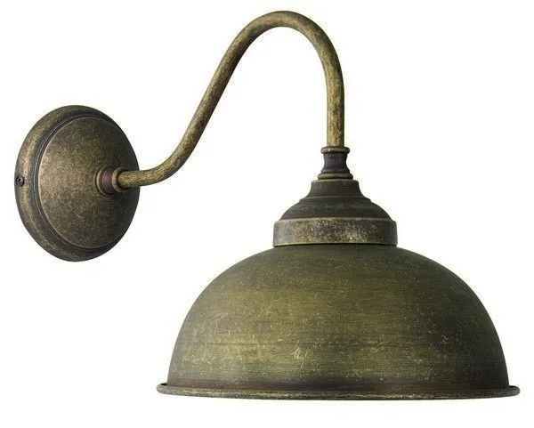 Applique lampada parete in ottone brunito con campana