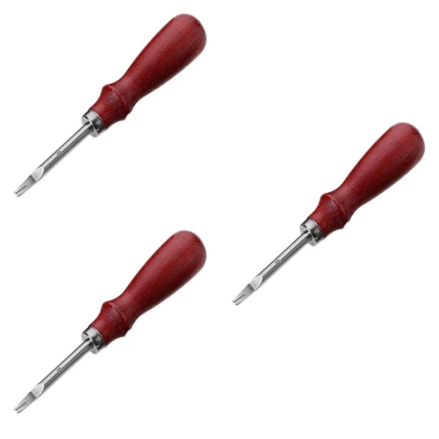 3 piezas Herramientas artesanales de cuero Herramienta de cuero Pelado-Beveler Recortes Beveler