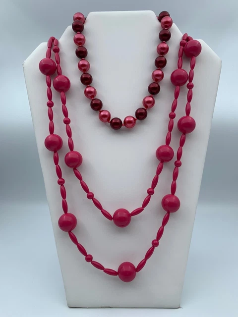 Collier Fantaisie La Fée Carabosse - Perles Et Oxydes Rouges - Style Ancien, Multi-rangs - Occasion