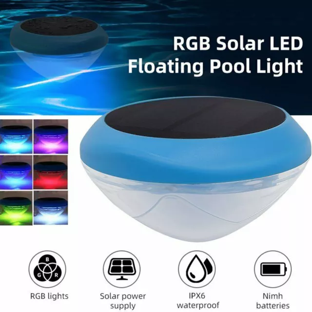 Lumière sous-marine colorée piscine de lumière flottante solaire LED rvb