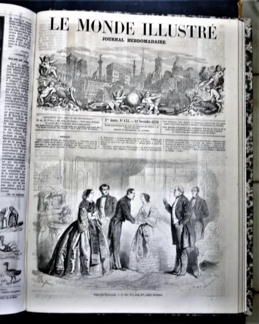 Le Monde Illustre,Fascicolo 135 12 Novembr 1859 8 Fogli,Xilo.risorgimento.italia