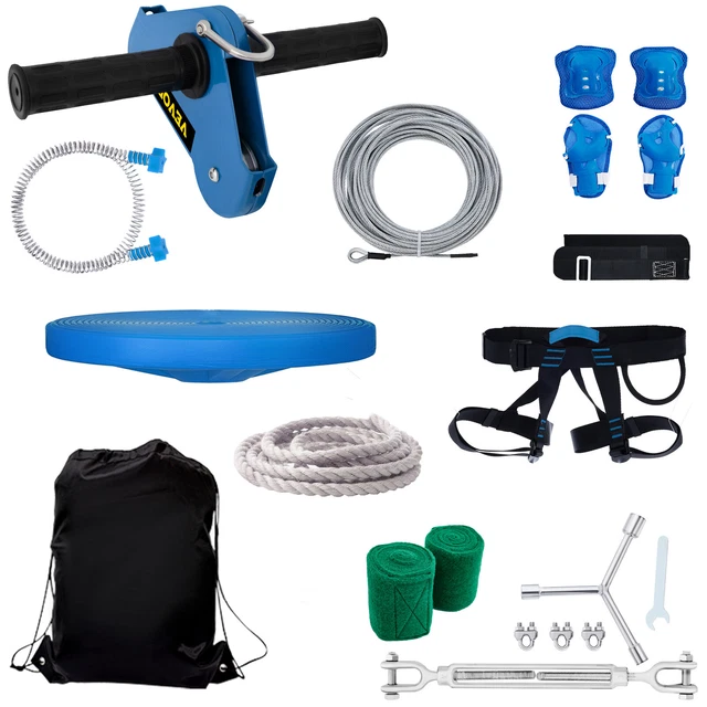 Kit De Tyrolienne VEVOR 48,8 M Pour Jardin - Supporte 227 Kg, Enfants Et Adultes, Neuf