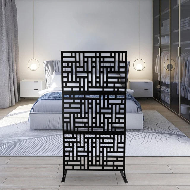 METAL PRIVACY SCREEN Privacy Screen w/Stand Freestanding Decorative