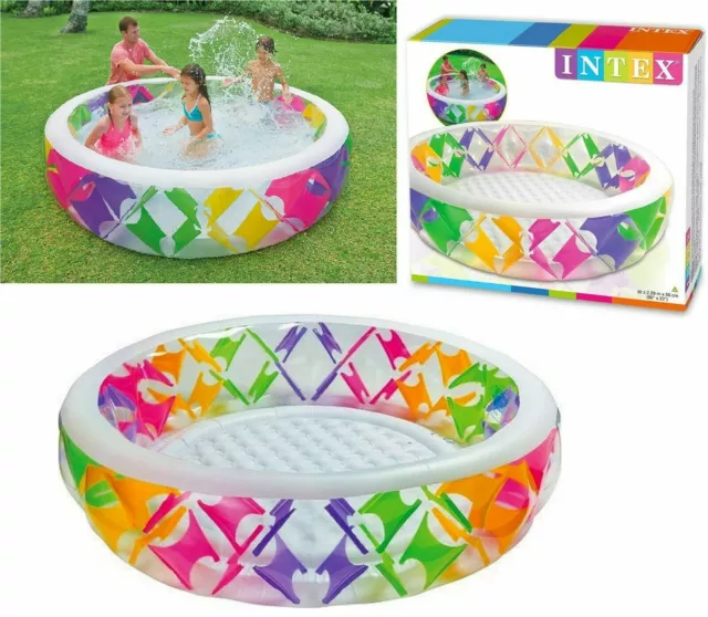 Intex Large Pinwheel Inflatable Swim Centre Family Swimming Pool Outdoor Garden