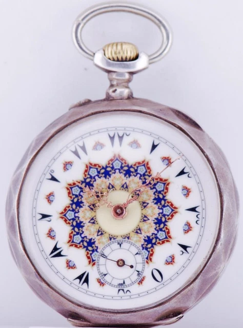 Montre De Poche Zenith Billodes Ancienne, Argent, émail Istanbul - Marché Ottoman, Occasion Très Bon état