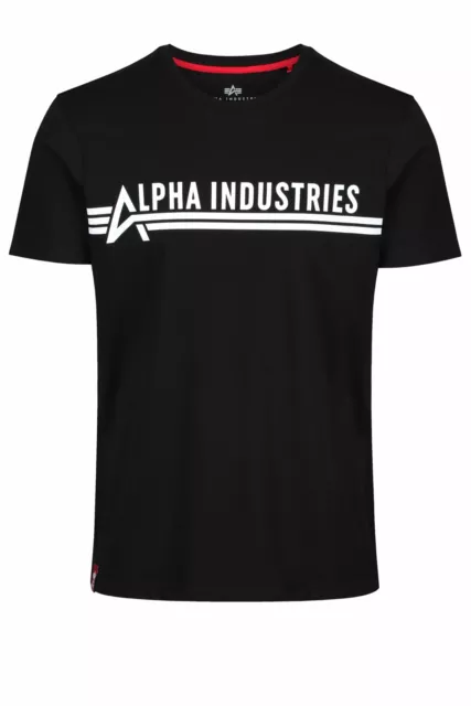 MENS CREW NECK T-Shirt ALPHA INDUSTRIES Basic Logo T-Shirt | Black/Orange  £26.00 - PicClick UK
