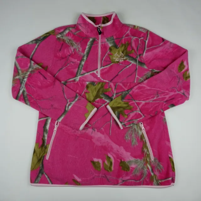REALTREE APG Camo Pullover Sweatshirt Camouflage Pink Women's Size 12-14 Large